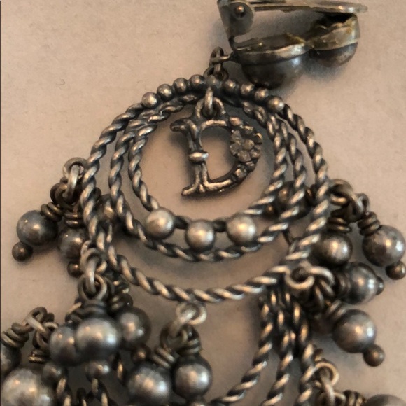 Authentic DIOR chandelier ear rings -gunmetal - Picture 4 of 8